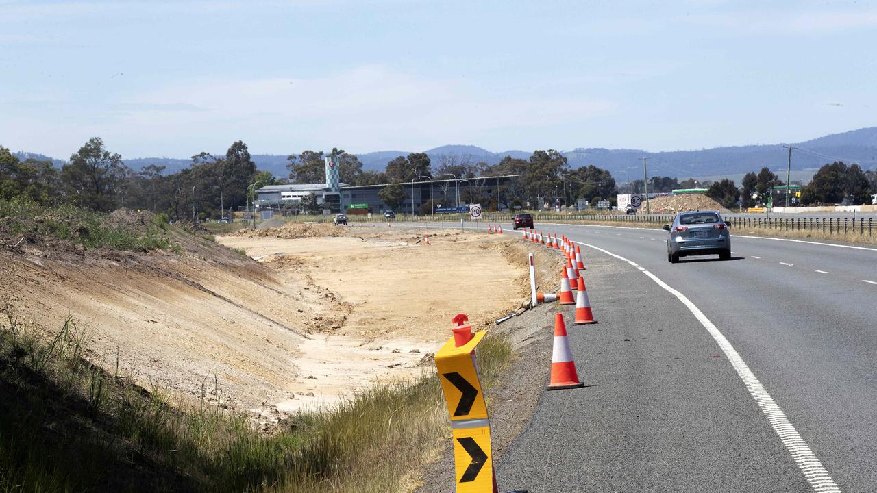 Civil construction at airport roundabout. Picture Chris Kidd