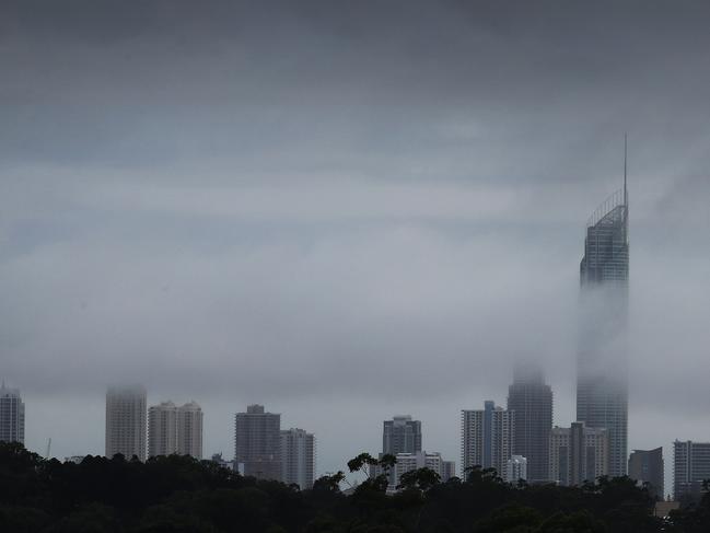 An ugly day brewing as clouds partially cover Surfers Paradise. Picture Glenn Hampson