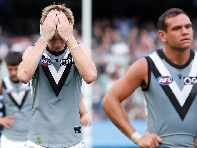 Marshall’s form was dire at the start of the 2022 season. Picture: Michael Willson/AFL Photos via Getty Images