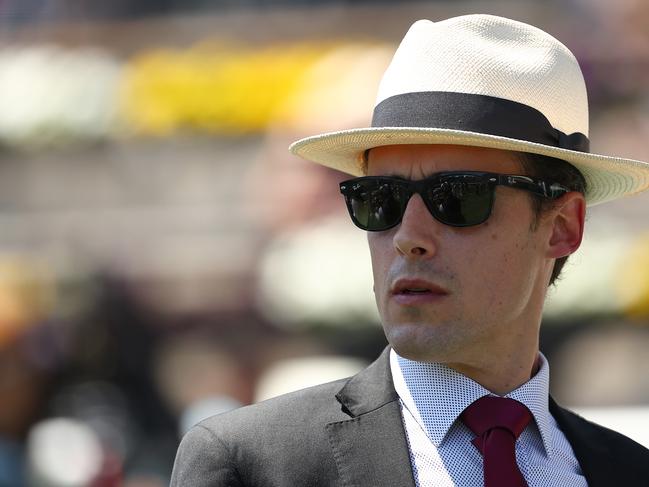 SYDNEY, AUSTRALIA - OCTOBER 14: Trainer Marc Chevalier looks on Race 1 Moet & Chandon St Leger Stakes during Sydney Racing - TAB Everest Day at Royal Randwick Racecourse on October 14, 2023 in Sydney, Australia. (Photo by Jeremy Ng/Getty Images)