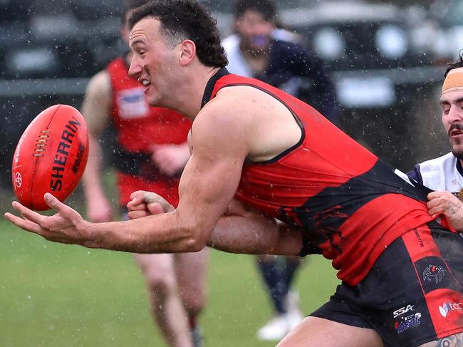 RDFNL: Romsey v Melton Centrals: Jack Jedwab of Romsey  at Romsey Recreation Reserve on Saturday July 8, 2023 in Romsey, Australia.Photo: Hamish Blair