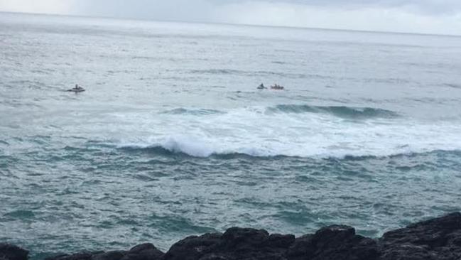 The search resumed this morning for a man feared drowned at Dreamtime Beach. Photo: Liana Turner