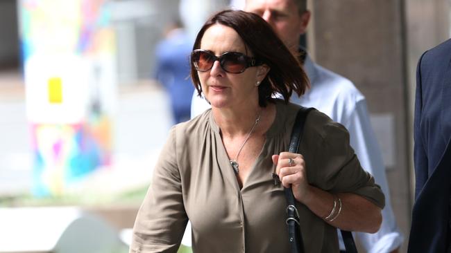 Catherine Nielsen arrives at Brisbane Magistrates Court for the final day of the inquest into Brett Forte’s murder. Picture: Zak Simmonds