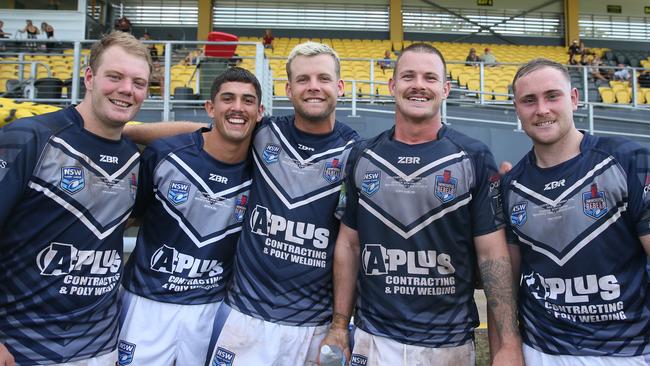 Newcastle players celebrating the victory. Picture: Sue Graham