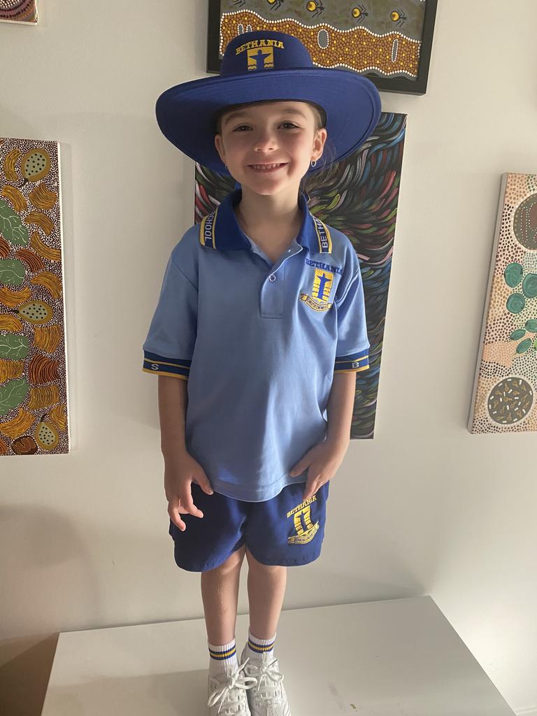 Matilda Campbell ready for her first day of Prep. Picture: Esmae Campbell