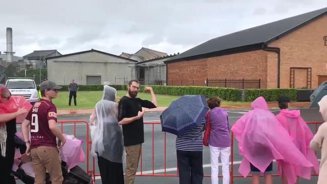 People line up to see Prince Charles 