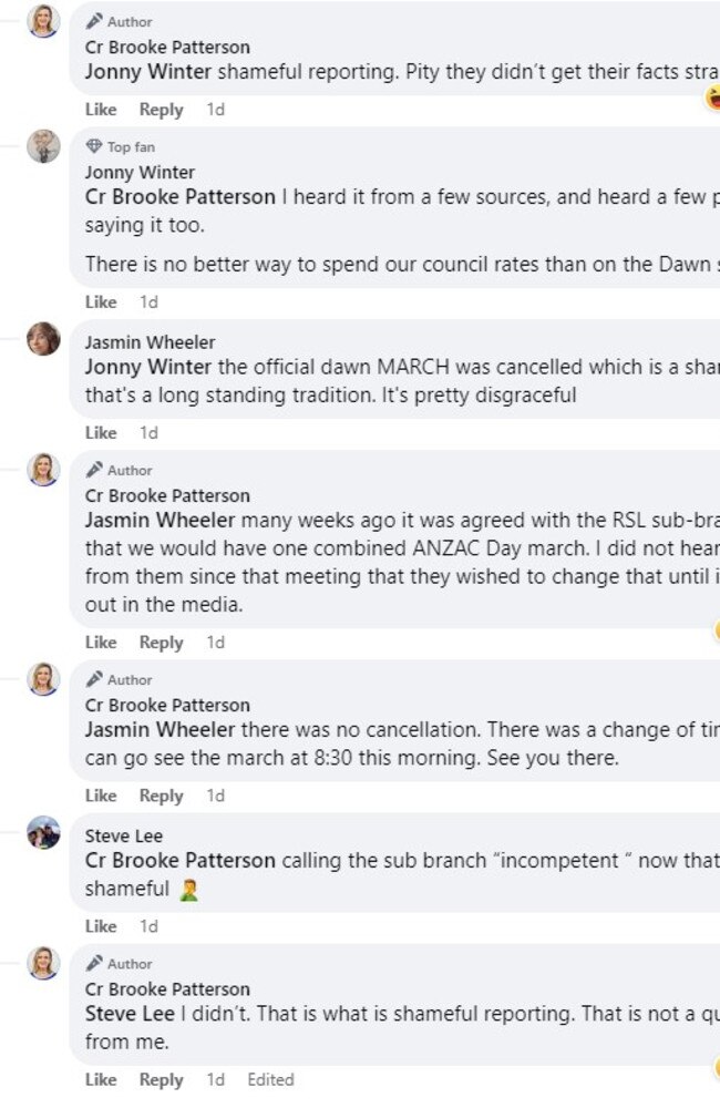 Councillor Brooke Patterson responds to fury over canned Dawn Service March