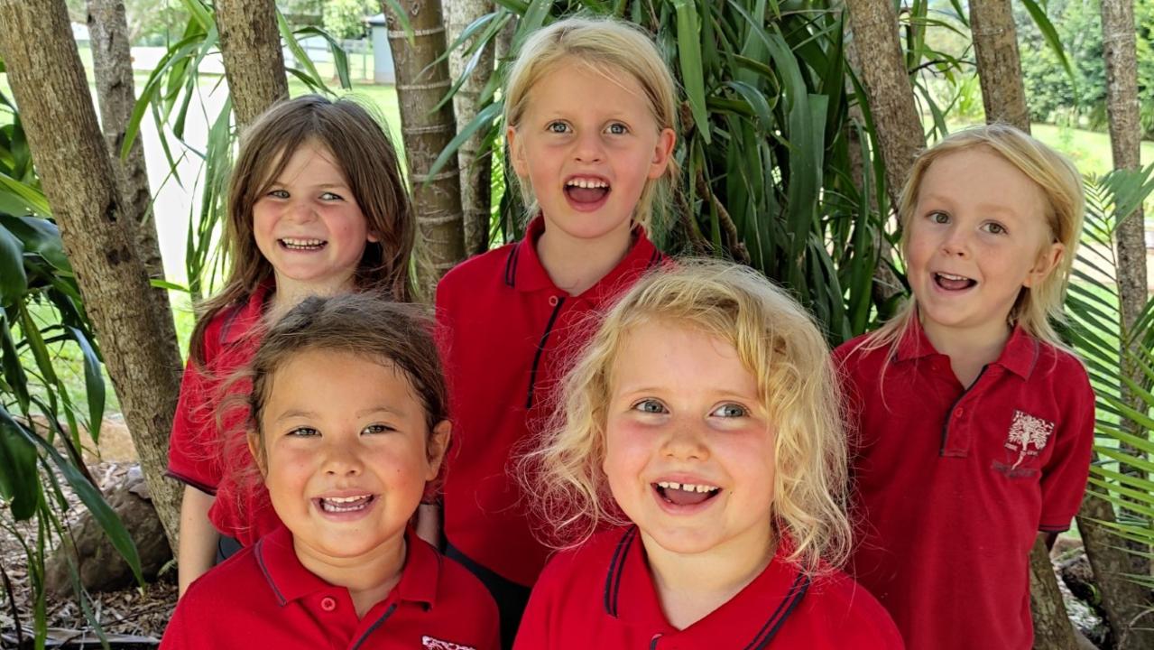 My First Year Eureka Public School 2023: Back row from left Ziah, Olive, Solomon. Front row from left Iley and Marigold.