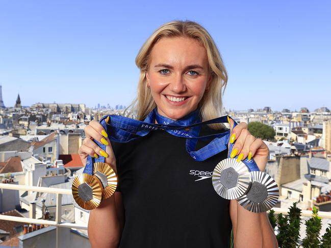 NCA. PARIS FRANCE 2024 OLYMPIC GAMES. August 5- Day 10Ariarne Titmus attends a Speedo function after competition. Pics Adam Head