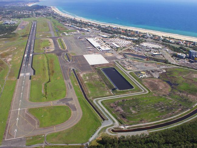 The completed Gold Coast Airport extension to its apron and taxiway for aircraft. Photo: James Tod