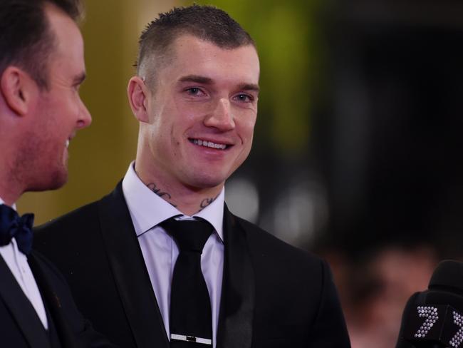 Dusty picked the tie, rather than the bow tie. Picture: AAP