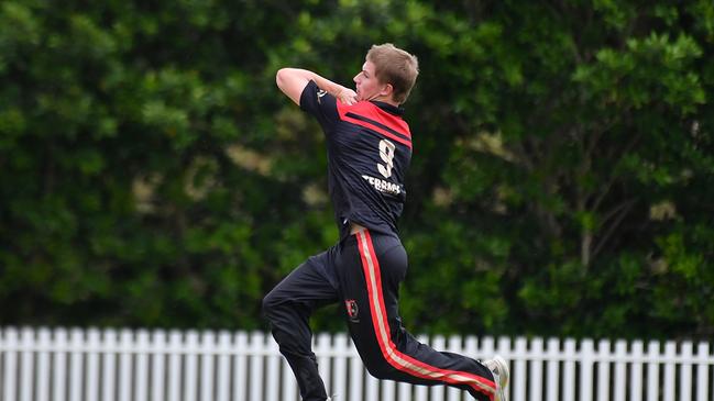 Terrace bowler George Hales - he scored a vital 23 on Saturday. Picture, John Gass