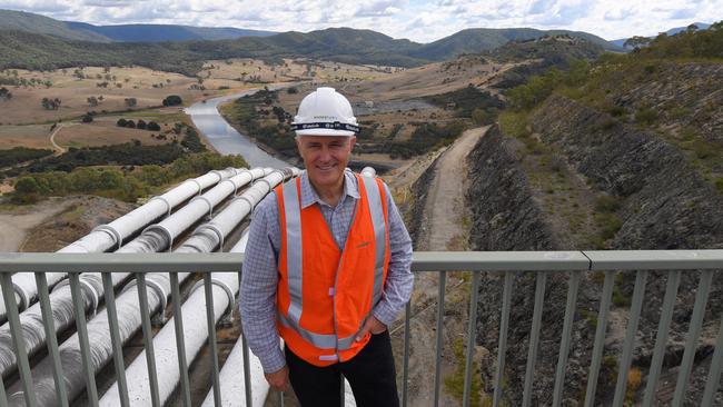 Malcolm Turnbull tours the Tumut 3 power station at the Snowy Hydro Scheme in Talbingo. Picture: AAP