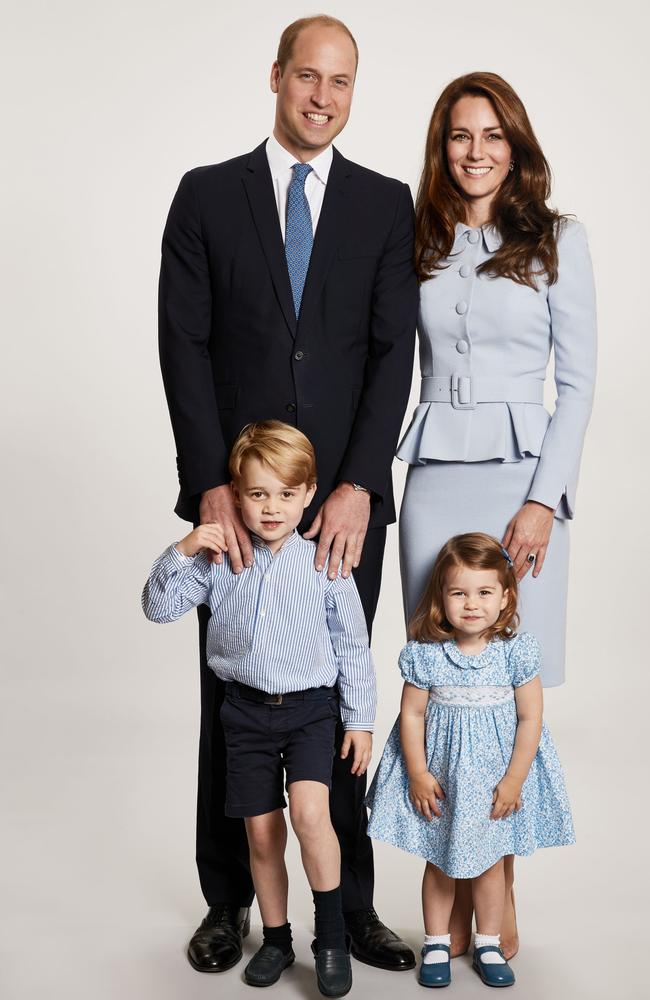 The Duke and Duchess of Cambridge's 2017 Christmas card. Picture: Getty