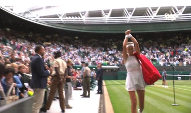 Wimbledon crowd erupts after player’s hand gesture