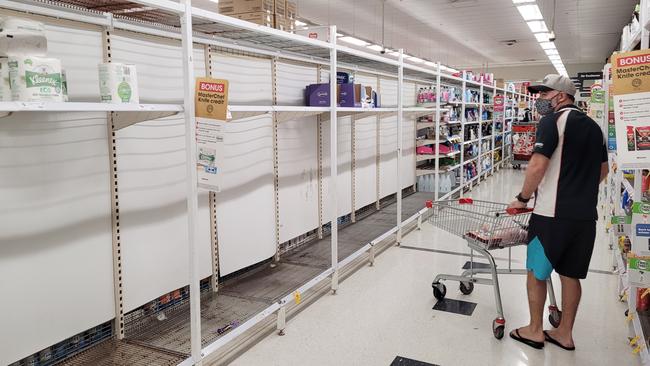 Food retailing was the only industry to fall in November but data for January should prove interesting as shoppers once again strip shelves bare. Picture: Brendan Radke