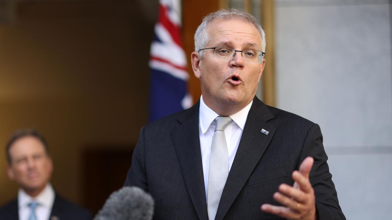 Prime Minister Scott Morrison is balancing the AstraZeneca vaccine concerns with a fragile economy. Picture: NCA NewsWire/Gary Ramage