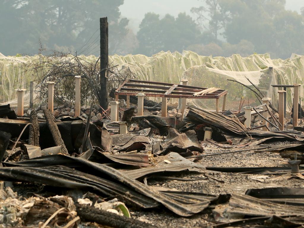 Jinks Creek Winery in Tonimbuk was destroyed after a bushfire engulfed the Bunyip state forest in Victoria. Stuart McEvoy/The Australian