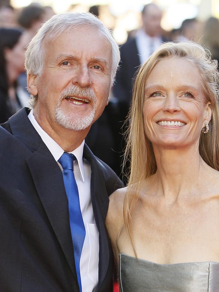 James Cameron, left, and his wife Suzy Amis. Picture: Alastair Grant