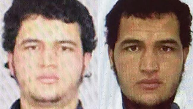 This handout shows portraits taken from a copy of the arrest warrant over a Tunisian man identified as Anis Amri, suspected of being involved in the Berlin Christmas market attack. Picture: AFP Photo/Police Judiciaire