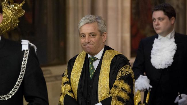 John Bercow he walks through Central Lobby before the Queen's Speech at the State Opening of Parliament i 2014. Picture: AP.