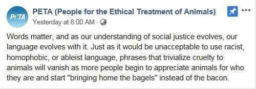 Animal rights group PETA are suggesting sayings like "bring home the bacon" are offensive. Picture: Joshua Preston