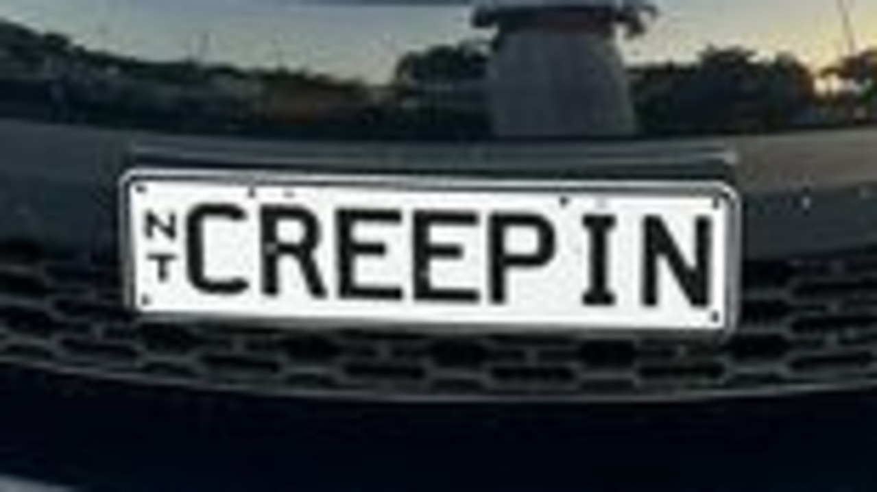 NT funny number plate, CREEPIN. Picture: Facebook / Nerissa Calkin