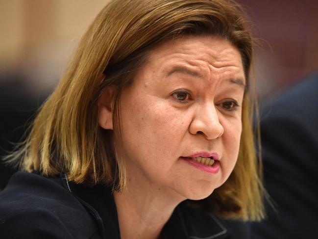 Michelle Guthrie during Senate Estimates at Parliament House in Canberra. Picture: AAP