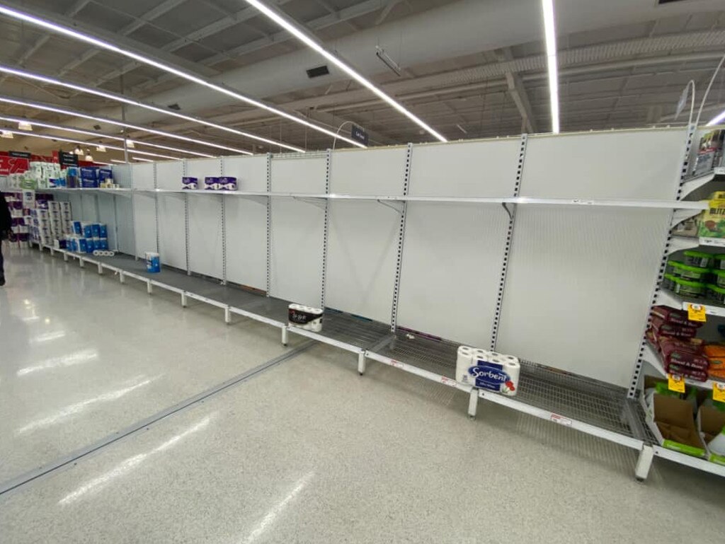 Empty shelves at Coles in Taigum. Picture: Facebook.