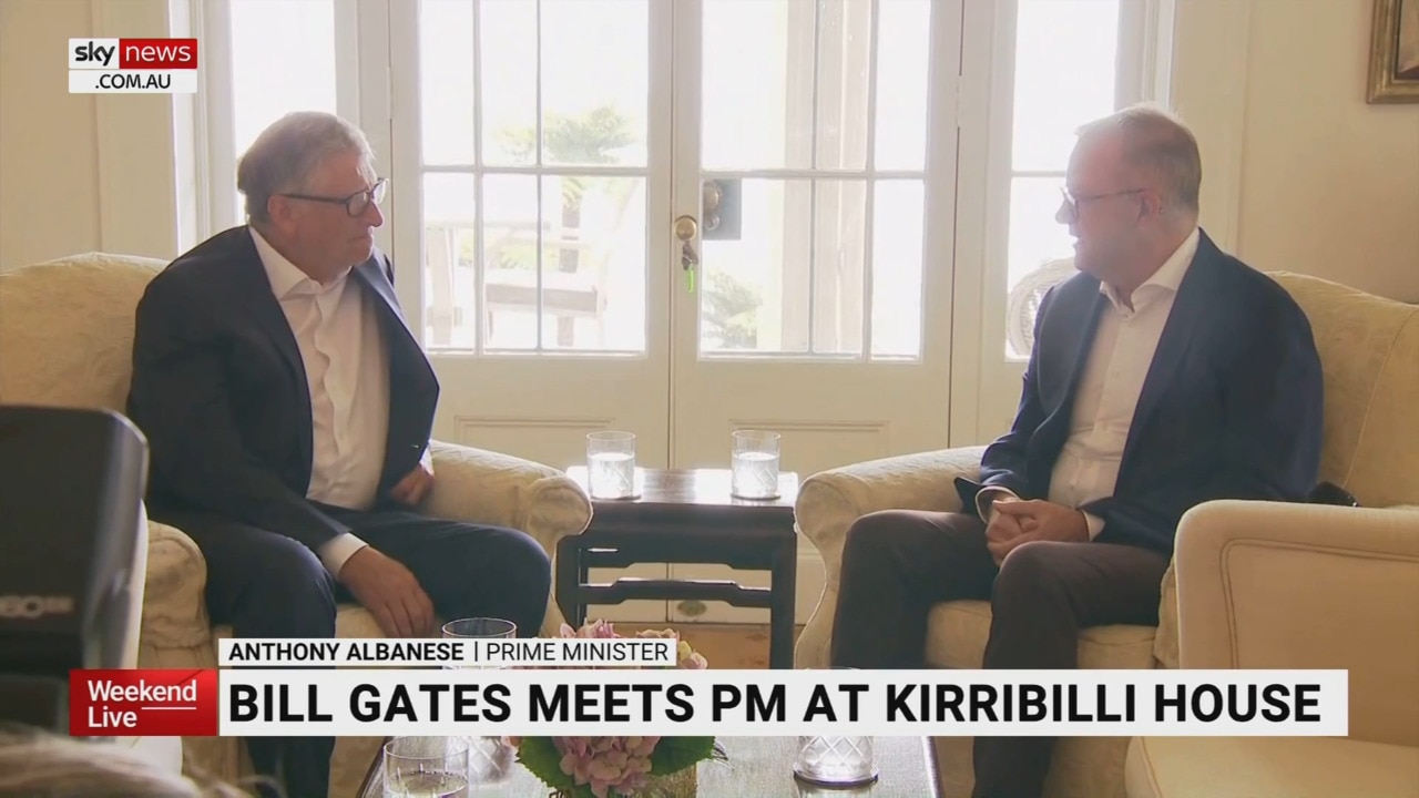 Bill Gates meets Prime Minister Anthony Albanese at Kirribilli House