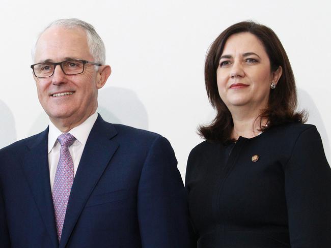 Prime Minister Malcolm Turnbull and Queensland Premier Annastacia Palaszczuk in friendlier times.