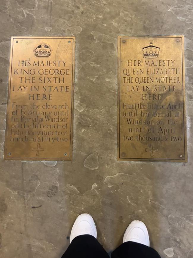 The exact spot the Queen would soon lay in state seen just hours before her death.