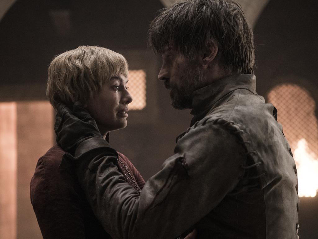 Fans were hugely disappointed that Game of Thrones’ best villain, Cersei Lannister, died in the arms of her brother/lover Jaime. Picture: Supplied/ HBO