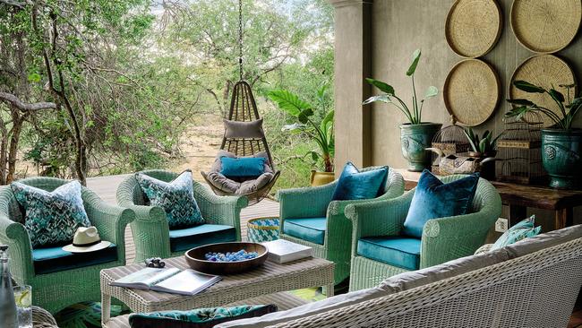 A lounge area in the bush villa. Picture: supplied.