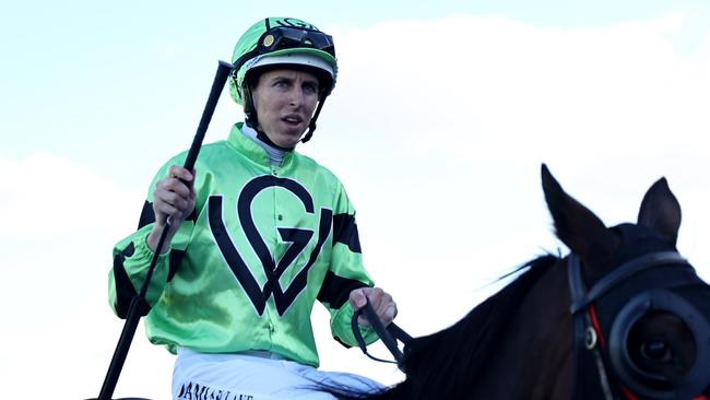 Damian Lane returns to scale on Pennyweka. Picture: Jeremy Ng/Getty Images