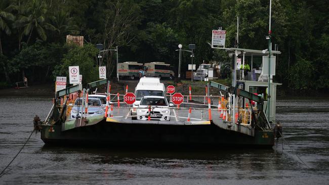 The ferry crosses the Daintree River. Picture: Marc McCormack