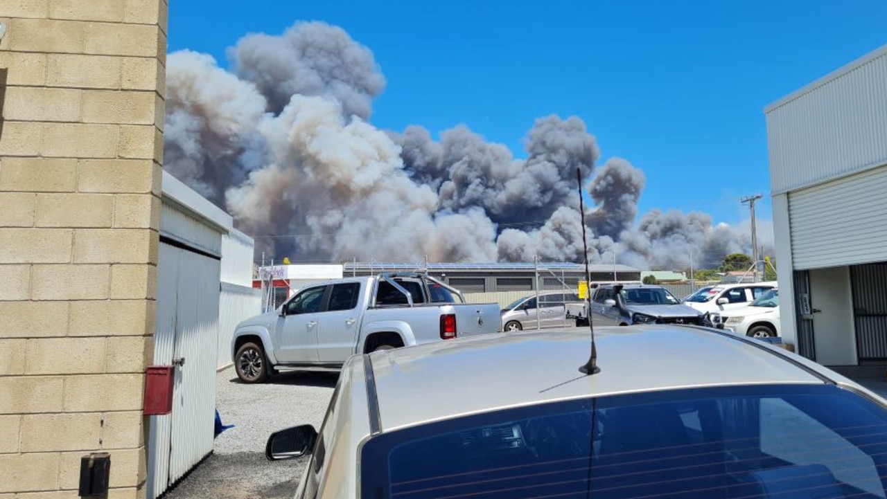 The Port Lincoln nushfire as seen from the Eyre Car Centre Picture: Tara Lang