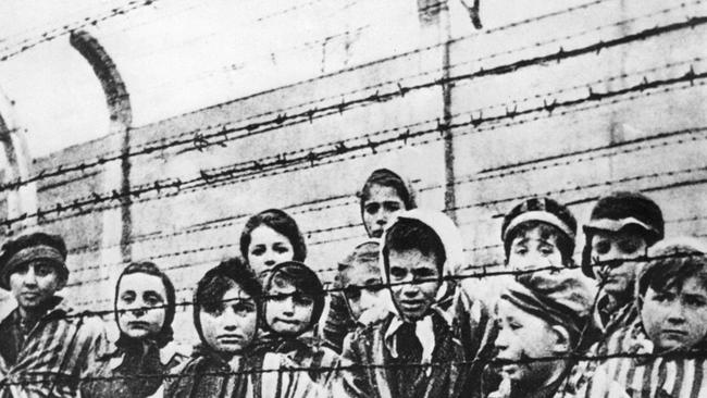 Jewish children in Germany’s Auschwitz concentration camp, photographed by Russians who liberated the camp in January 1945. Picture: Alamy