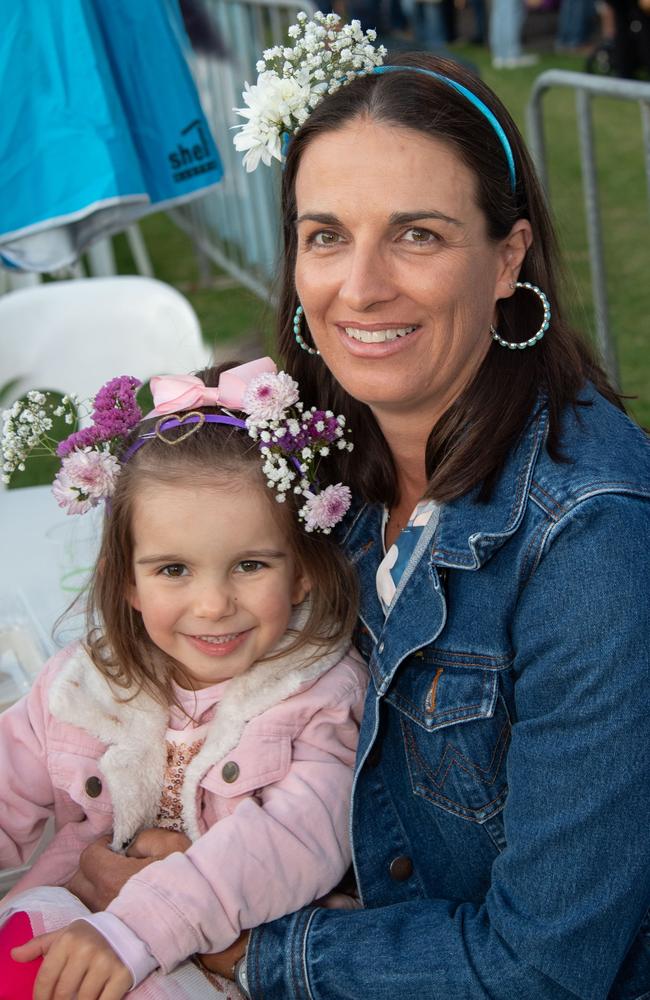 (From left) Abbie and Corena Werth. Toowoomba Carnival of Flowers Festival of Food and Wine. Friday, September 13, 2024. Picture: Nev Madsen