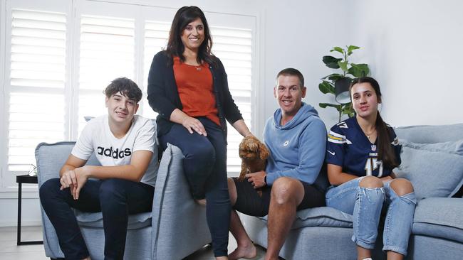 Rebecca Mitchell, husband Justin Mitchell, daughter Tahlia, 16, and son Jacob, 14 pictured at their Luddenham home. Picture: Sam Ruttyn