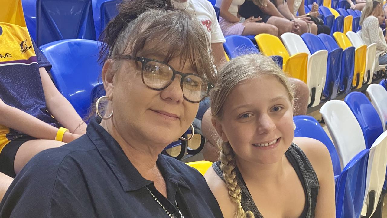 Brigita and Alissa Haselgrove, 10, attend the Sunshine Coast Lightning school holiday clinic.