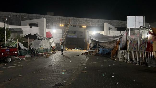 A view of the exterior of Al-Shifa hospital in Gaza City amid ongoing battles between Israel and the Palestinian Hamas movement. Picture: AFP