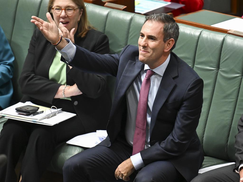 CANBERRA, AUSTRALIA  - NewsWire Photos - November 21, 2024: Federal Treasurer Jim Chalmers during Question Time at Parliament House in Canberra. Picture: NewsWire / Martin Ollman