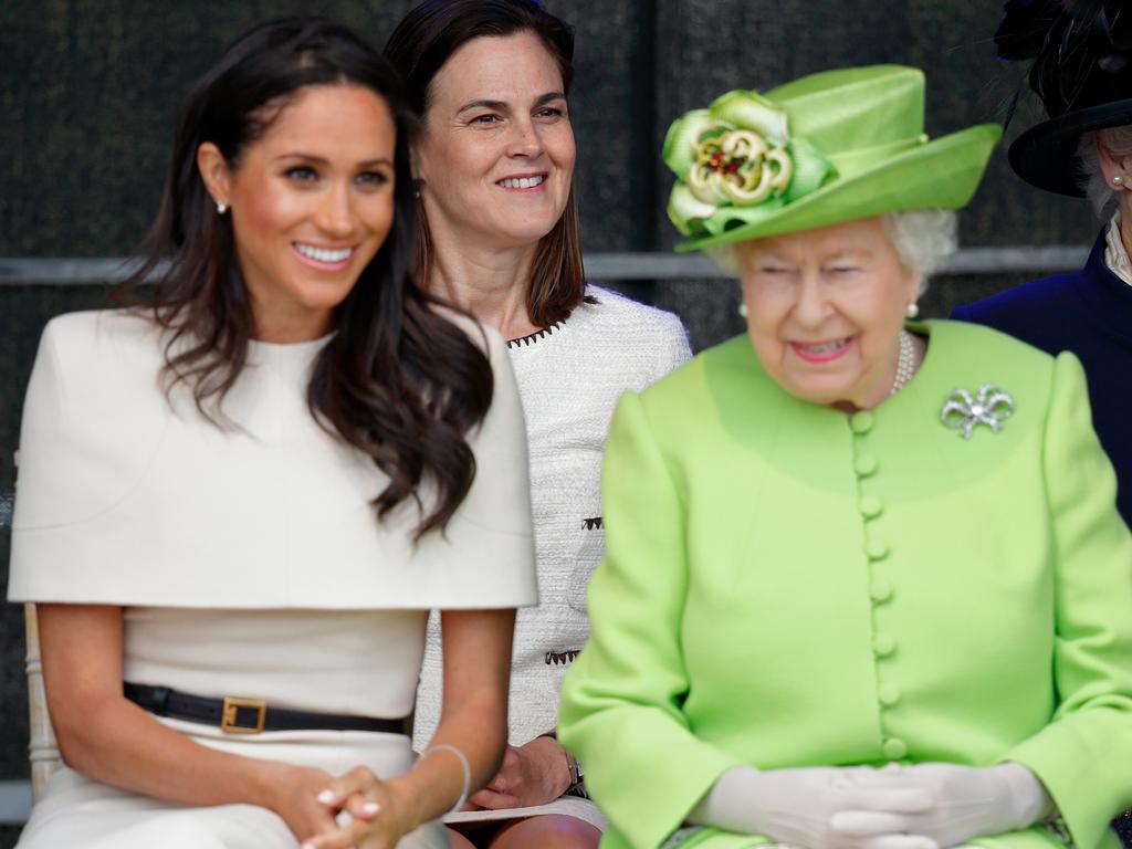 Cohen (centre) with Meghan and the late Queen in 2018. Picture: Max Mumby/Indigo/Getty Images