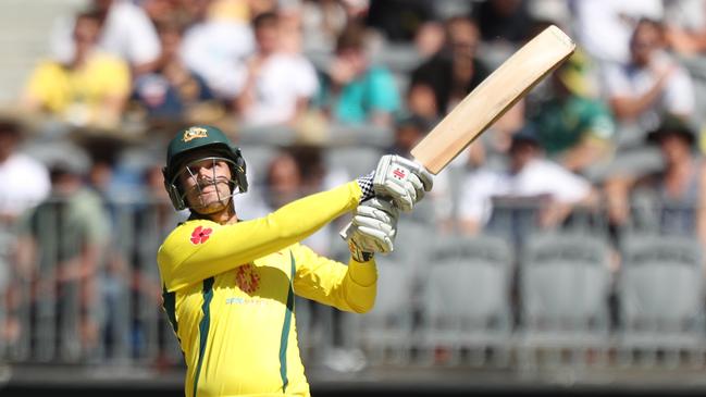 Nathan Coulter-Nile provided some late hitting for Australia. Picture: AAP