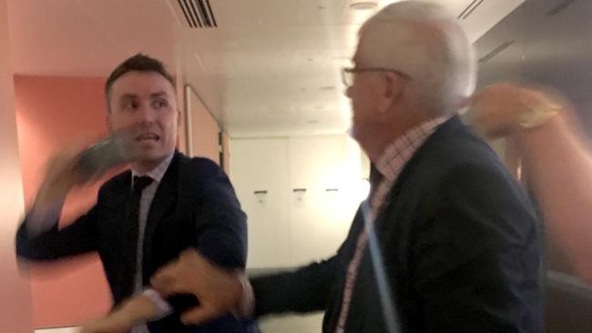 James Ashby and then-Senator Brian Burston clashed in Parliament House. Picture: Geoff Chambers/The Australian