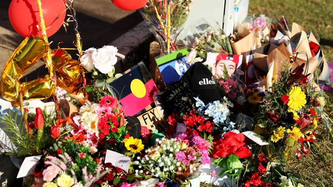 Memorial for the four teenagers killed in a roadside crash. Cnr of Bayswater Rd and Duckworth St. Picture: Alix Sweeney