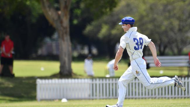 GPS First XI cricket - Toowoomba Grammar School in the field during round 1.