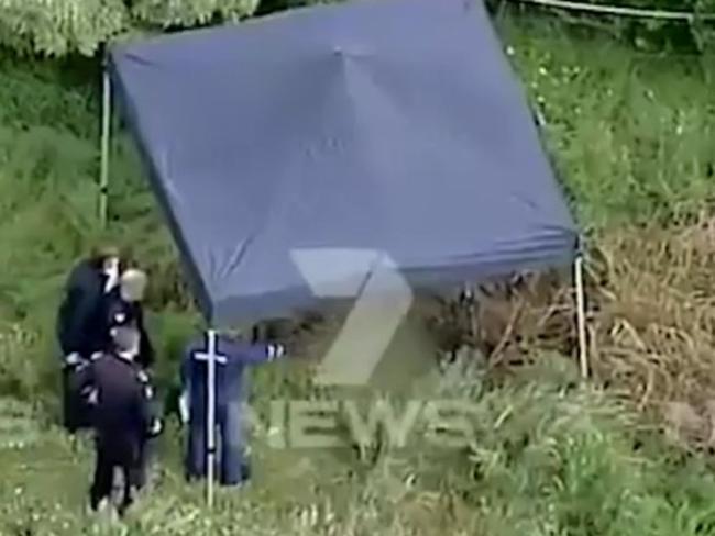 The spot where Mr Goodwin’s body was found. Image: Seven News