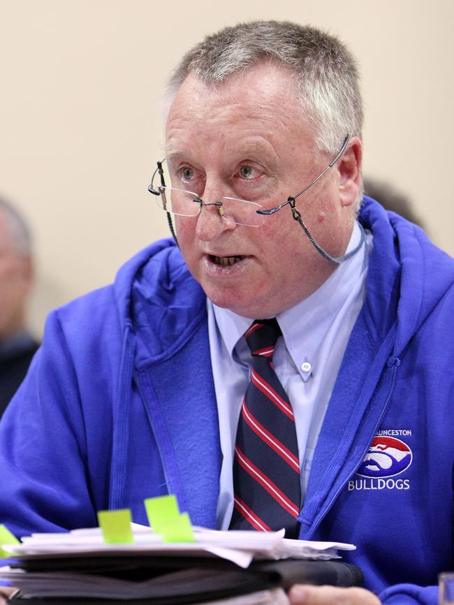 Rodney Patterson during his time as president of the South Launceston Football Club.